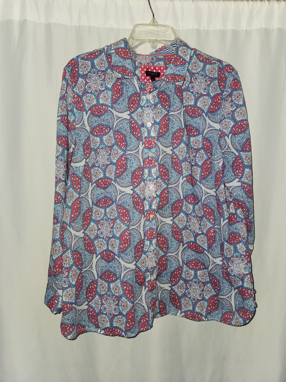 Talbots Polka Dot Trim Button-Up  #whimsical #retro #collegiate #sophisticated